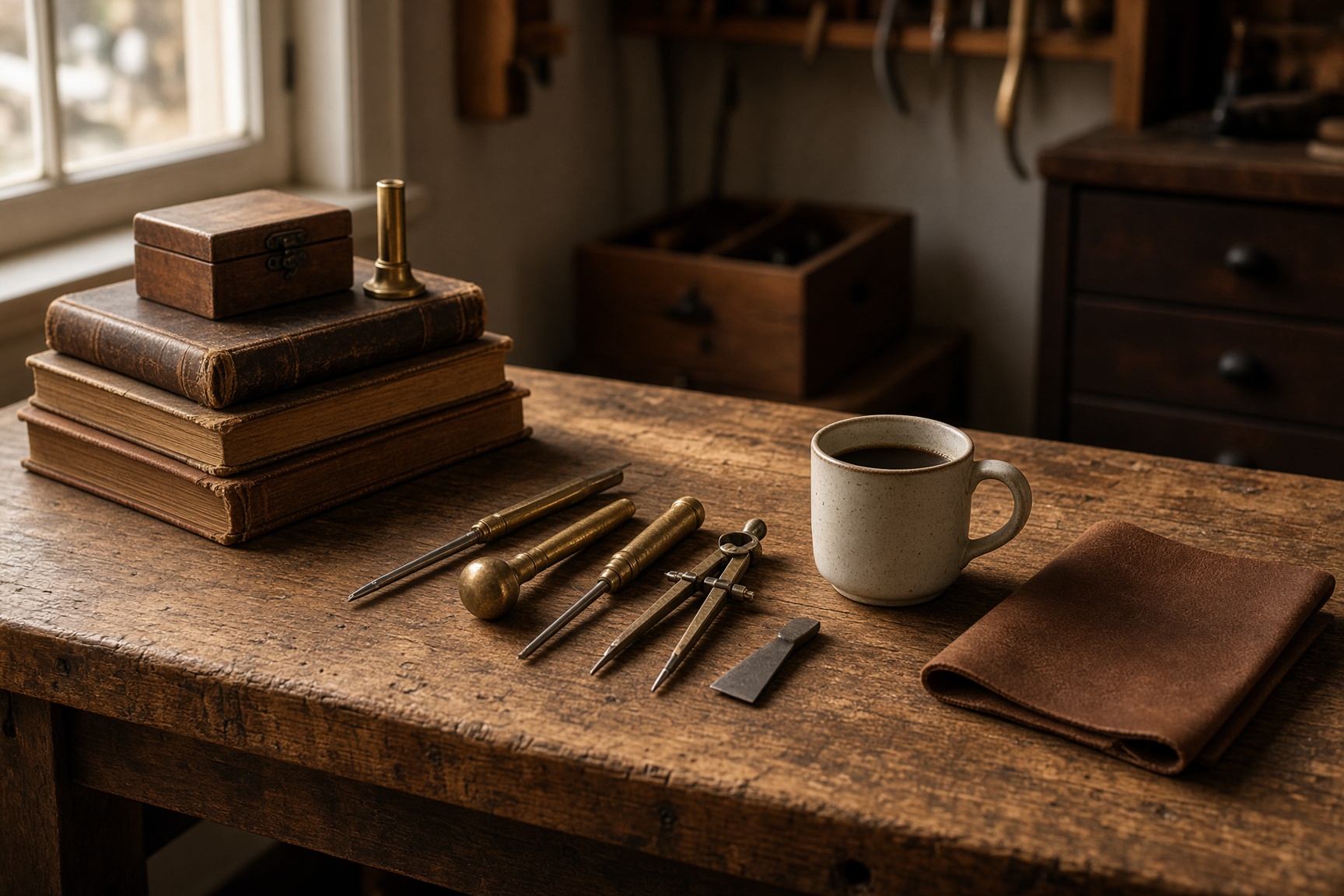 A well-kept workshop bench in a long-running small business